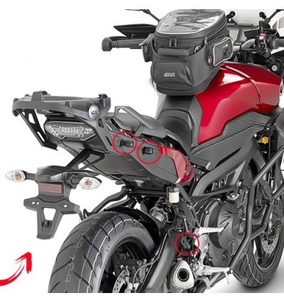 Portavaligie laterale a sgancio rapido Givi PLR450 Monokey per Yamaha MT09 Tracer Portavaligie laterale a sgancio rapido Givi PLR450 Monokey per Yamaha MT09 Tracer