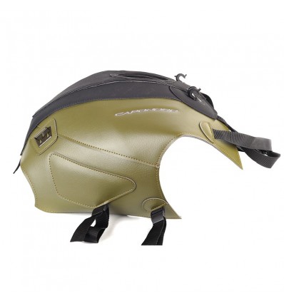 Copriserbatoio Bagster per Aprilia Caponord 1200 in similpelle nero opaco e verde adventure