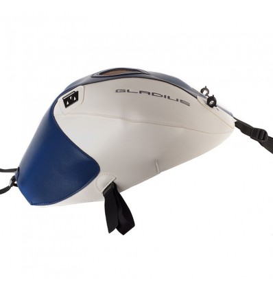 Copriserbatoio Bagster per Suzuki Gladius 650 in similpelle blu baltico e bianco