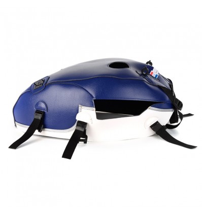 Copriserbatoio Bagster per Triumph Bonneville 800/900 in similpelle baltico, bianco e argento