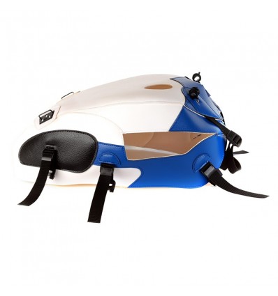 Copriserbatoio Bagster per Triumph Bonneville T100/SE in similpelle biancu, blu e nero