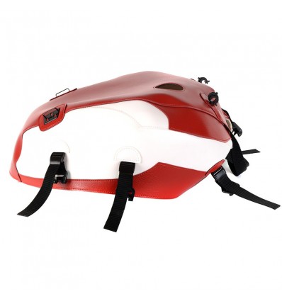Copriserbatoio Bagster per Triumph Bonneville T100/SE in similpelle rosso e bianco
