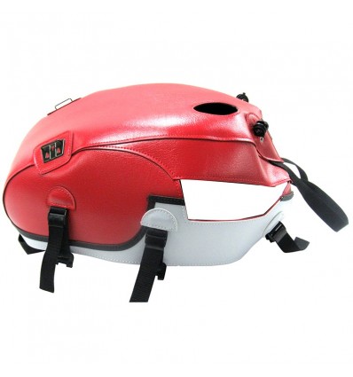 Copriserbatoio Bagster per Triumph Scrambler in similpelle rosso, bianco perla e nero