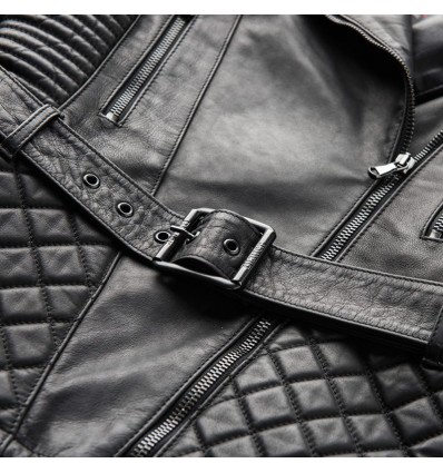 Giacca da moto in pelle Blauer TRINITY da donna nera Giacca da moto in pelle Blauer TRINITY da donna nera