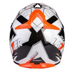 Casco Lazer enduro MX8 Geotech Carbon bianco e arancio Casco Lazer enduro MX8 Geotech Carbon bianco e arancio