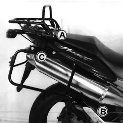 Portapacchi e telai laterali Hepco & Becker neri per Honda CB 600F Hornet 03-06 Portapacchi e telai laterali Hepco & Becker neri per Honda CB 600F Hornet 03-06