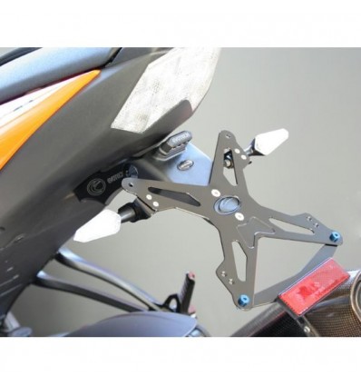 Portatarga regolabile Evotech per Kawasaki ZX6R 08-15 e ZX10R 08-10 Portatarga regolabile Evotech per Kawasaki ZX6R 08-15 e ZX10R 08-10