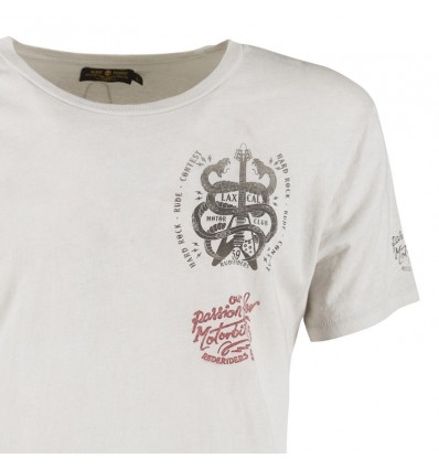 T-Shirt Rude Riders da uomo Star White con stampa T-Shirt Rude Riders da uomo Star White con stampa