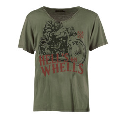 T-Shirt Rude Riders da uomo Forest Green con stampa T-Shirt Rude Riders da uomo Forest Green con stampa