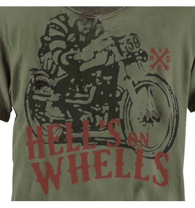 T-Shirt Rude Riders da uomo Forest Green con stampa T-Shirt Rude Riders da uomo Forest Green con stampa