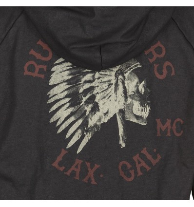 Felpa Rude Riders da uomo Black Leather con stampa Felpa Rude Riders da uomo Black Leather con stampa