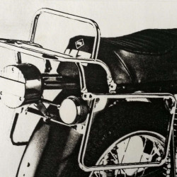 Portapacchi e telai laterali Hepco & Becker cromati per MZ ETZ 250