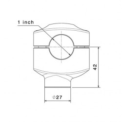 Adattatori universali per manubrio sezione 25 Rizoma AZ430B da 42mm Adattatori universali per manubrio sezione 25 Rizoma AZ430B da 42mm
