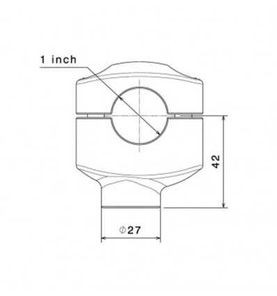 Adattatori universali per manubrio sezione 25 Rizoma AZ430B da 42mm Adattatori universali per manubrio sezione 25 Rizoma AZ430B da 42mm