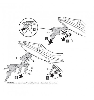 Portavaligie laterale Shad 3P per valigie SH36 su Suzuki SV 650 ABS 2016 Portavaligie laterale Shad 3P per valigie SH36 su Suzuki SV 650 ABS 2016