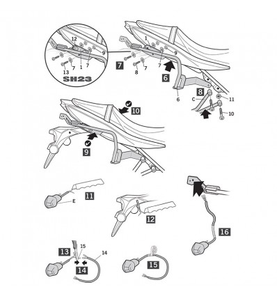 Portavaligie laterale Shad 3P per valigie SH36 su Suzuki SV 650 ABS 2016 Portavaligie laterale Shad 3P per valigie SH36 su Suzuki SV 650 ABS 2016