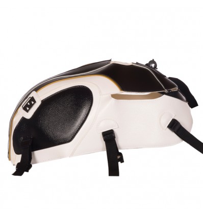 Copriserbatoio Bagster per Triumph Bonneville T120 bianco, nero e oro