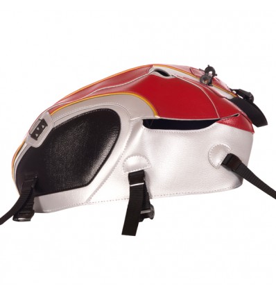 Copriserbatoio Bagster per Triumph Bonneville T120 argento, rosso e oro Copriserbatoio Bagster per Triumph Bonneville T120 argento, rosso e oro