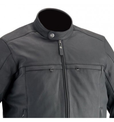 Giacca da moto in pelle Ixon Copper Slick-C nera Giacca da moto in pelle Ixon Copper Slick-C nera