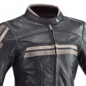 Giacca moto da donna in pelle Ixon Heroes Lady nera e beige Giacca moto da donna in pelle Ixon Heroes Lady nera e beige