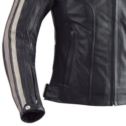 Giacca moto da donna in pelle Ixon Heroes Lady nera e beige Giacca moto da donna in pelle Ixon Heroes Lady nera e beige