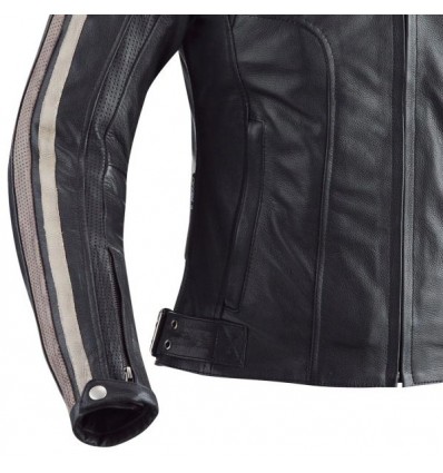 Giacca moto da donna in pelle Ixon Heroes Lady nera e beige Giacca moto da donna in pelle Ixon Heroes Lady nera e beige