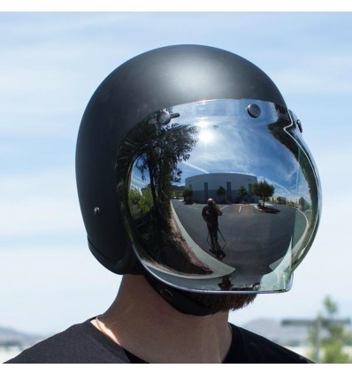 Visiera a bolla Biltwell con attacco universale tre bottoni cromo specchio Visiera a bolla Biltwell con attacco universale tre bottoni cromo specchio