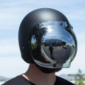 Visiera a bolla Biltwell con attacco universale tre bottoni cromo specchio Visiera a bolla Biltwell con attacco universale tre bottoni cromo specchio