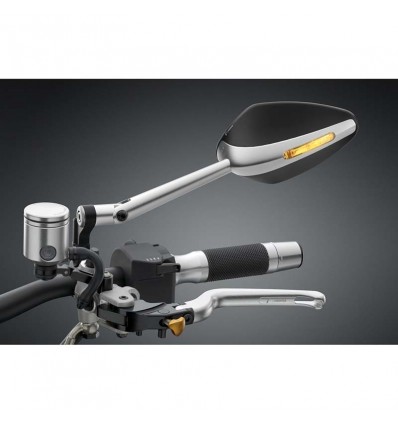 Specchietto universale biposizione Rizoma Veloce L Naked argento con indicatore led Specchietto universale biposizione Rizoma Veloce L Naked argento con indicatore led