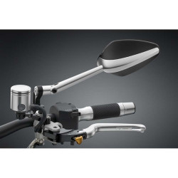 Specchietto universale biposizione Rizoma Veloce Naked argento