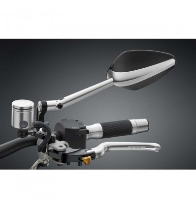 Specchietto universale biposizione Rizoma Veloce Naked argento