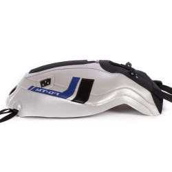 Copriserbatoio Bagster per Yamaha MT 07 in similpelle argento, nero opaco e blu