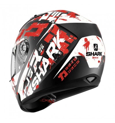 Casco Shark Helmets Ridill grafica Kengal nero, bianco e rosso Casco Shark Helmets Ridill grafica Kengal nero, bianco e rosso