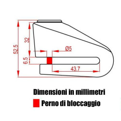 Bloccadisco Kovix KV1 con perno da 5mm nero Bloccadisco Kovix KV1 con perno da 5mm nero