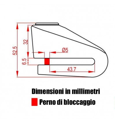 Bloccadisco Kovix KV1 con perno da 5mm arancio Bloccadisco Kovix KV1 con perno da 5mm arancio