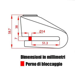 Bloccadisco Kovix KV2 con perno da 14mm gialo fluo Bloccadisco Kovix KV2 con perno da 14mm gialo fluo