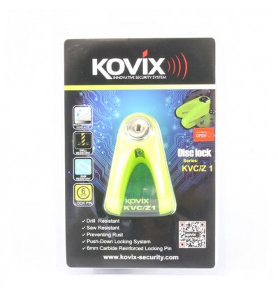 Bloccadisco Kovix KV2 con perno da 14mm gialo fluo Bloccadisco Kovix KV2 con perno da 14mm gialo fluo