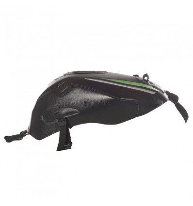 Copriserbatoio Bagster per Kawasaki ZX-6R 636 in similpelle nero, verde e argento Copriserbatoio Bagster per Kawasaki ZX-6R 636 in similpelle nero, verde e argento