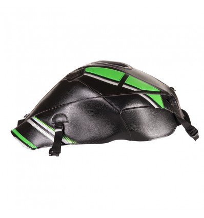 Copriserbatoio Bagster per Kawasaki ZX-10R dal 2011 in similpelle nero, verde e argento Copriserbatoio Bagster per Kawasaki ZX-10R dal 2011 in similpelle nero, verde e argento