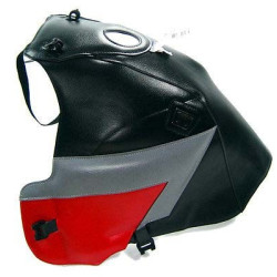 Copriserbatoio Bagster per Honda XRV 750 Africa Twin 90-92 nero, grigio acciaio e rosso