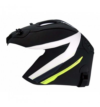 Copriserbatoio Bagster per Honda CB 500F 13-15 in similpelle nero opaco, bianco e giallo Copriserbatoio Bagster per Honda CB 500F 13-15 in similpelle nero opaco, bianco e giallo