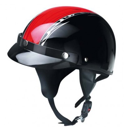 Casco da moto Red Bike RB-481 non omologato nero e rosso