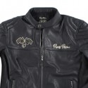 Giacca da moto in pelle Rusty Pistons Logan nera Giacca da moto in pelle Rusty Pistons Logan nera