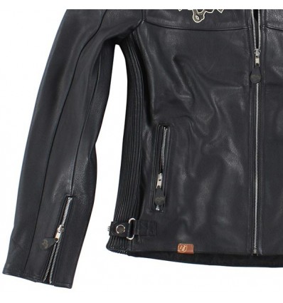 Giacca da moto in pelle Rusty Pistons Logan nera Giacca da moto in pelle Rusty Pistons Logan nera