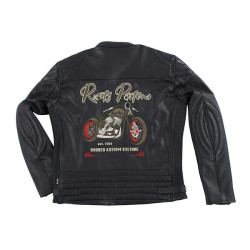 Giacca da moto in pelle Rusty Pistons Logan nera Giacca da moto in pelle Rusty Pistons Logan nera