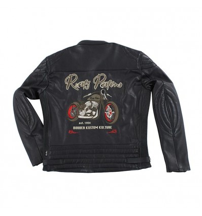 Giacca da moto in pelle Rusty Pistons Logan nera Giacca da moto in pelle Rusty Pistons Logan nera