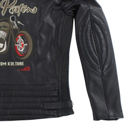 Giacca da moto in pelle Rusty Pistons Logan nera Giacca da moto in pelle Rusty Pistons Logan nera