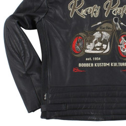 Giacca da moto in pelle Rusty Pistons Logan nera Giacca da moto in pelle Rusty Pistons Logan nera