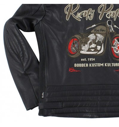 Giacca da moto in pelle Rusty Pistons Logan nera Giacca da moto in pelle Rusty Pistons Logan nera