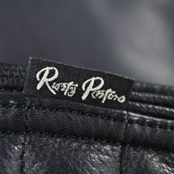 Giacca da moto in pelle Rusty Pistons Logan nera Giacca da moto in pelle Rusty Pistons Logan nera